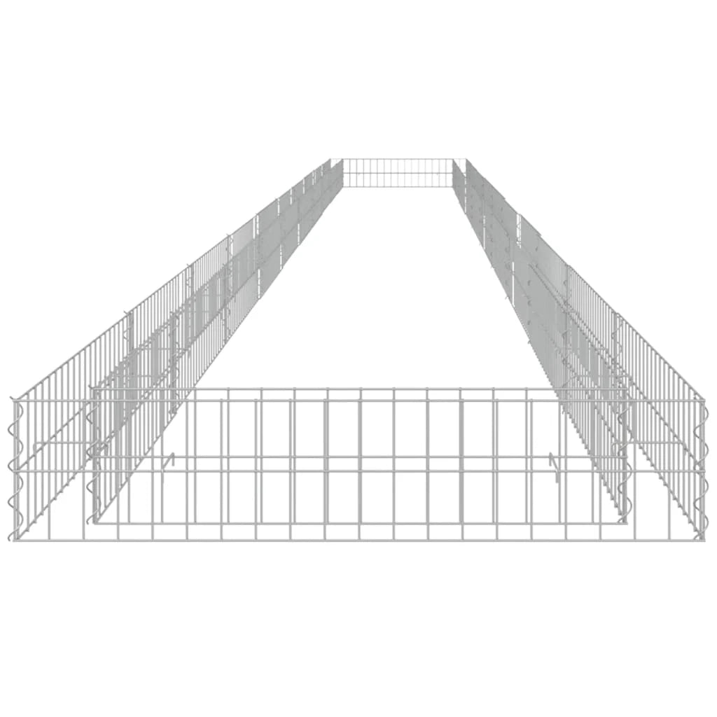 Aiuola rialzata in gabbione di acciaio zincato 1000 x 100 x 20 cm Argento 02_0039892