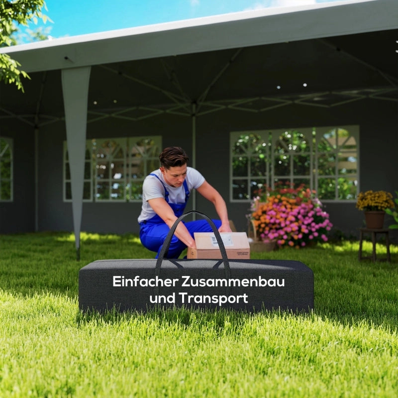 Padiglione circa 3x6m gazebo impermeabile pieghevole con 4 pareti laterali borsa da trasporto protettiva UV per finestre grigia