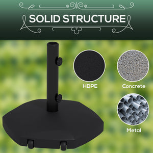 Base per Ombrellone 25kg per Pali da 38-48mm Ø54x46,5 cm in Cemento e Plastica Nero