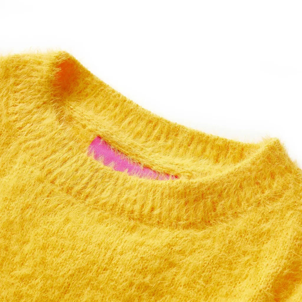 Magione da Bambina Lavorato a Maglia Ocra Scuro 104cod mxl 108199
