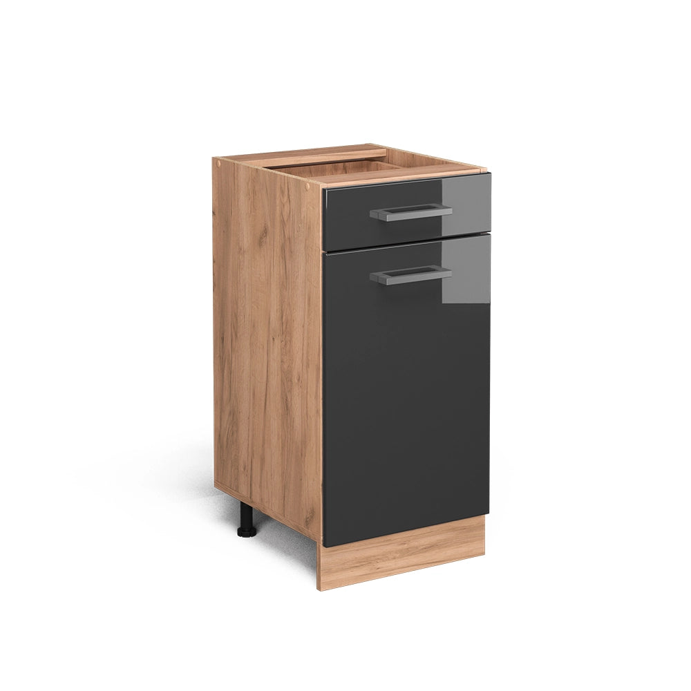 Vicco Mobiletto base per cucina Antracite lucido 40 cm senza piano di lavoro