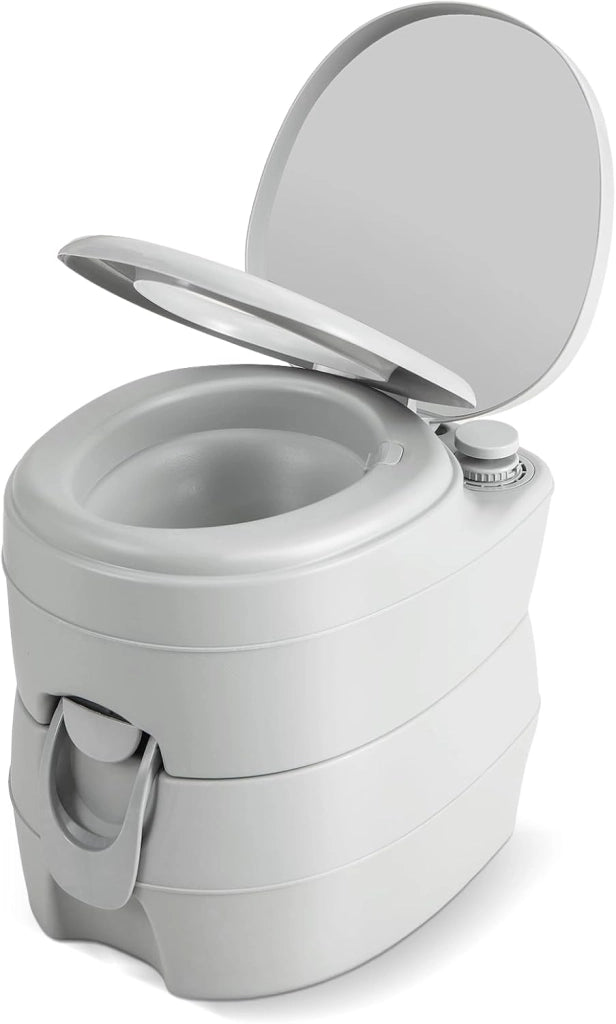 WC Portatile, Bagno Chimico con Pompa di Risciacquo, Serbatoio Acque Reflue 20L, Maniglia, Carico 150 kg, Altezza Seduta 40 CM, Toilette Portatile per Campeggio, Viaggi, Auto
