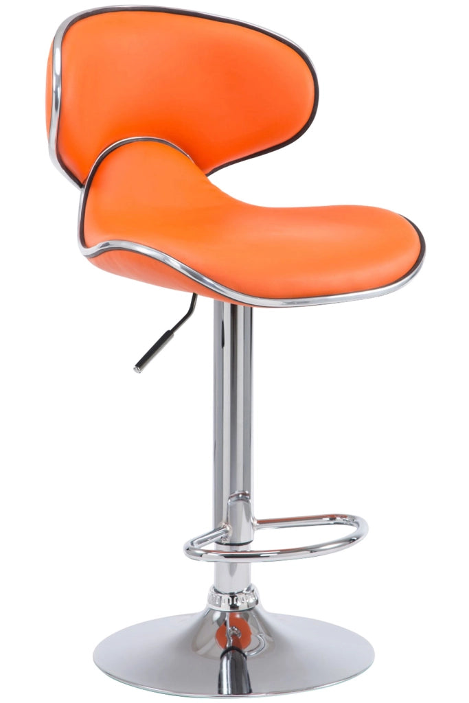 Sgabello Las Vegas V2 in similpelle arancione,cromo