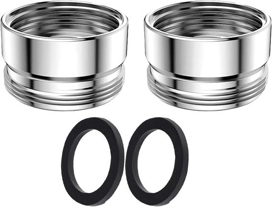 Due adattatori di vite per tubi esterni M22 su tubi interni M20 - per pompe e regolatori di getto - tubi da giardino, aspiratori d'acqua