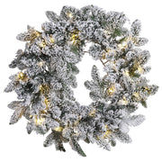 Ghirlanda Natalizia Artificiale Innevata PreIlluminata ⌀ 70 cm Bianco