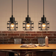 Lampada a sospensione ZMH vintage in metallo nera 3 luci E14 altezza regolabile senza lampadina