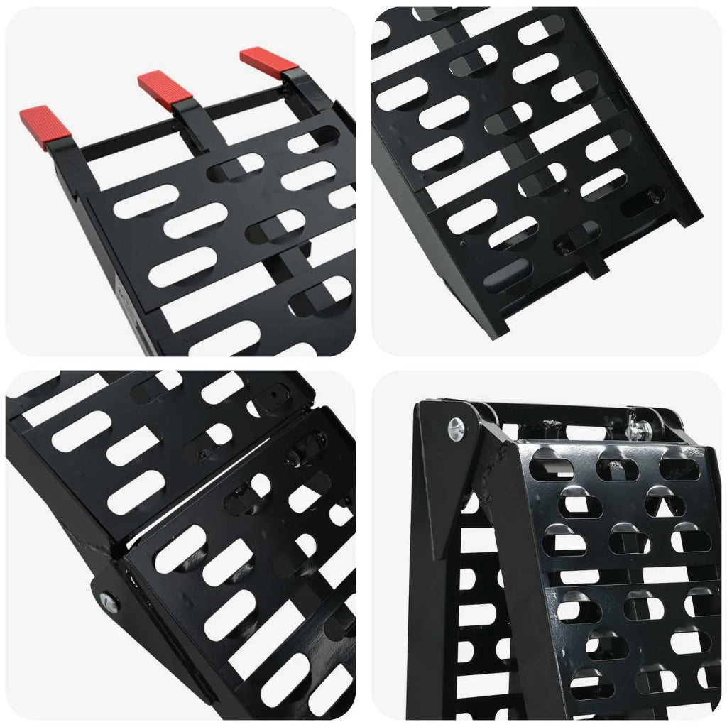 Rampe per Moto Pieghevoli 340 kg per rampa 2 pcs Nero Alluminio 42021087
