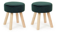 Set 2 Sgabelli  34x34x38 cm in Velluto Adeline Jungle