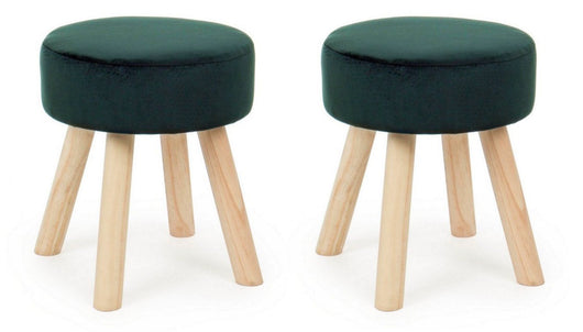 Set 2 Sgabelli  34x34x38 cm in Velluto Adeline Jungle