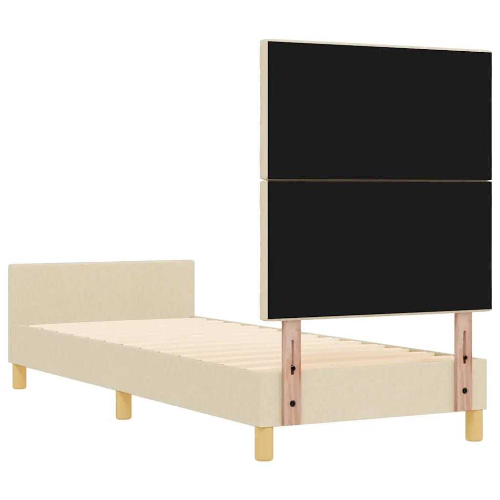 Struttura del letto con testiera Crema 80 x 200 cm Tessuto 3344765