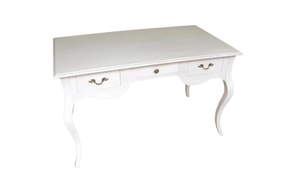 Scrivania legno 3 cassetti laccato bianco opaco l.150 x p.75 h.80 - Mobili 2G