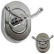 Trade Shop - Supporto Appendino 2 Ganci Asciugamano Accappatoio Acciaio A Parete Arredo Bagno -