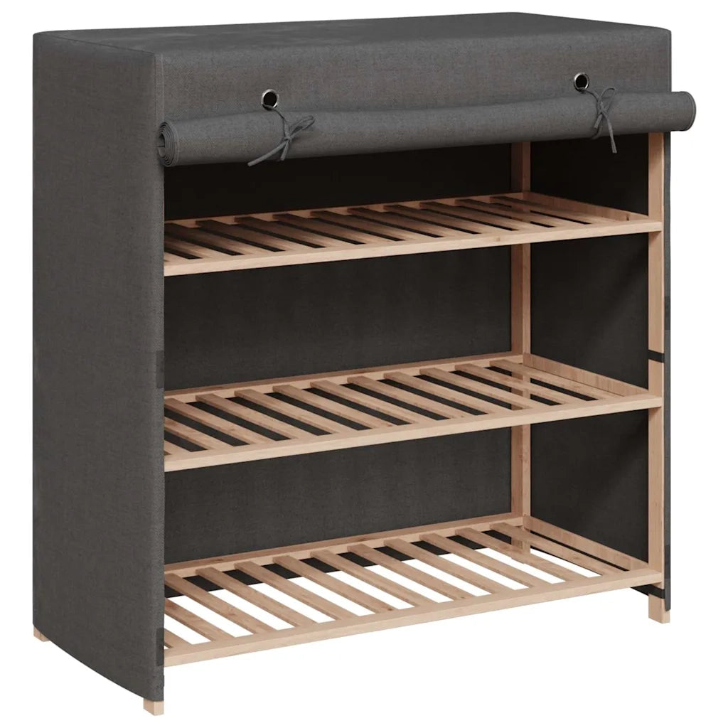 Scarpiera con Rivestimento Grigia 79x40x80 cm in Tessuto 248195