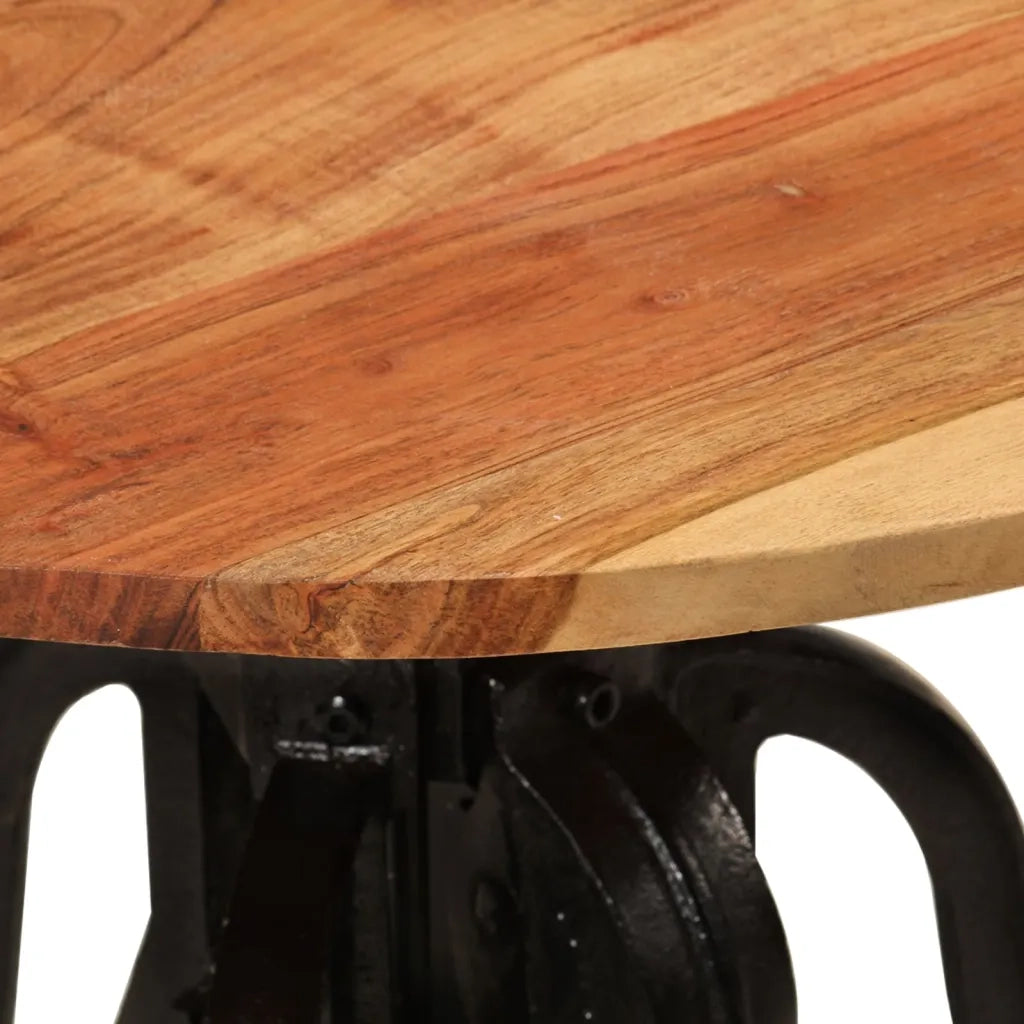 Tavolino 60x(42-62) cm in Legno Massello di Acacia e Ghisa cod mxl 23933