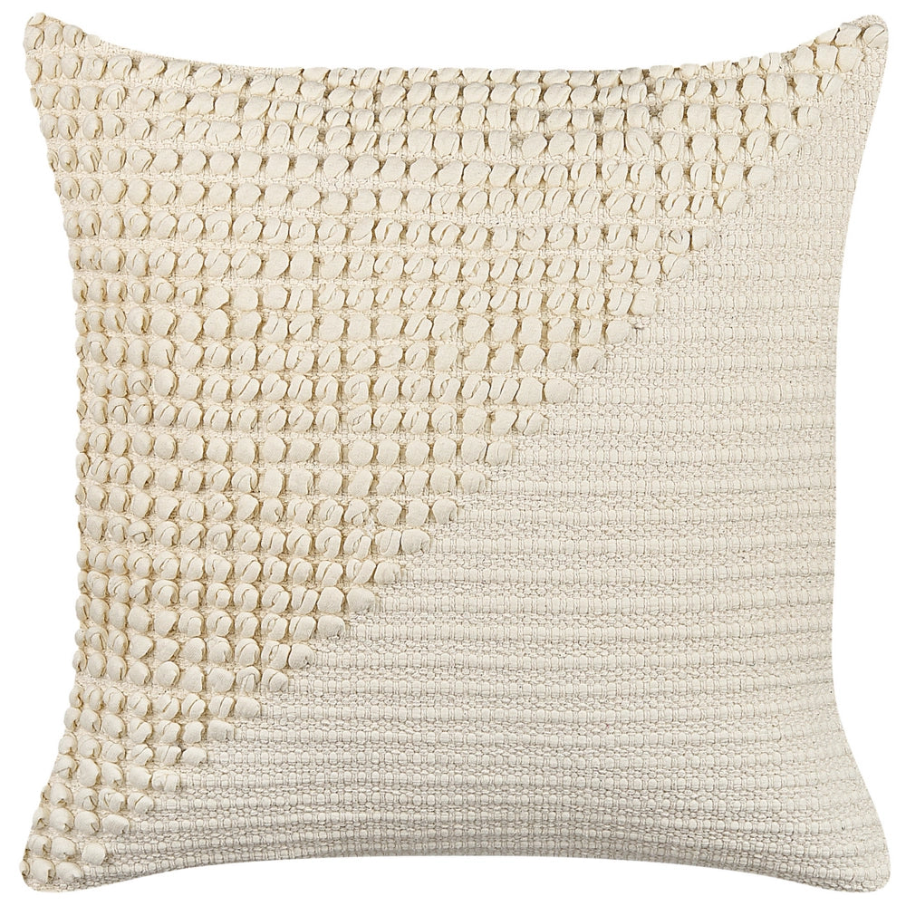Set di 2 cuscini decorativi beige chiaro 45 x 45 cm motivo geometrico con imbottitura accessori decorativi soggiorno camera da letto