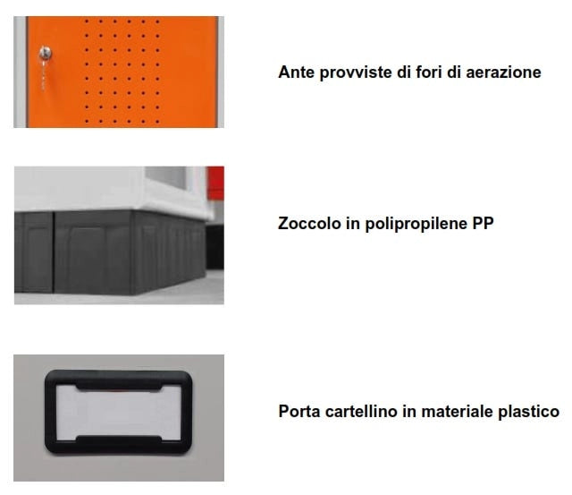 Armadio casellario verniciato a 4 vani metallici cm. 40x50x175h