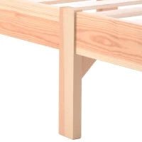 Letto in legno con testiera e rete a doghe, senza materasso, 200x90 cm,naturale