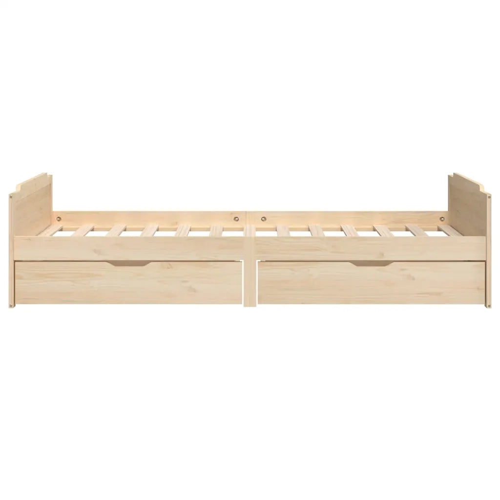 Giroletto con Cassetti in Legno Massello di Pino 90x200 cm 322159