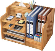 Organizzatore per Ufficio in Legno - Grande Capacità per Materiali di Ufficio