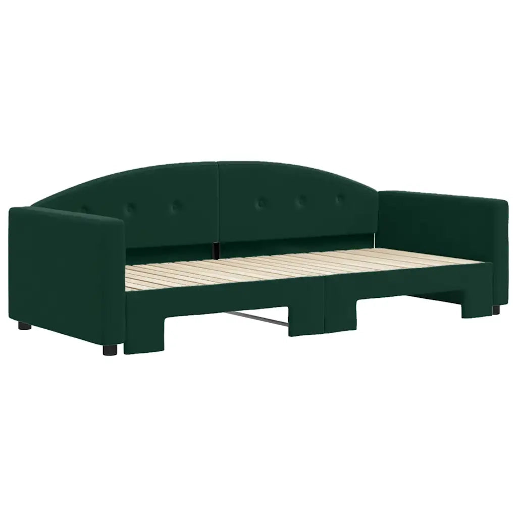 Divano letto | Sof¨¤ letto | Letto singolo Estraibile Verde Scuro 90x200cm Velluto
