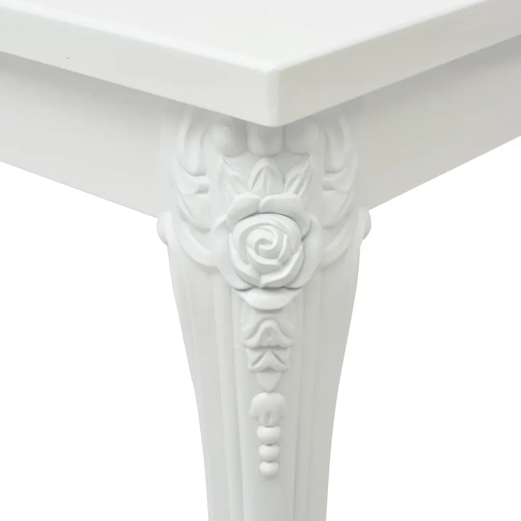 Tavolo da Pranzo 116x66x76 cm Bianco Lucido 243383