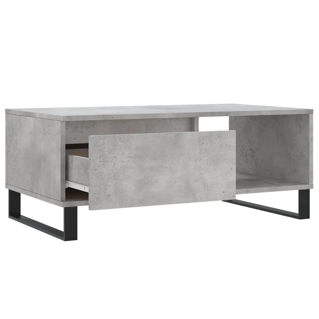 Tavolino Salotto-Tavolino da soggiorno-Tavolo Grigio Cemento 90x50x36,5 cm Legno Multistrato 930669