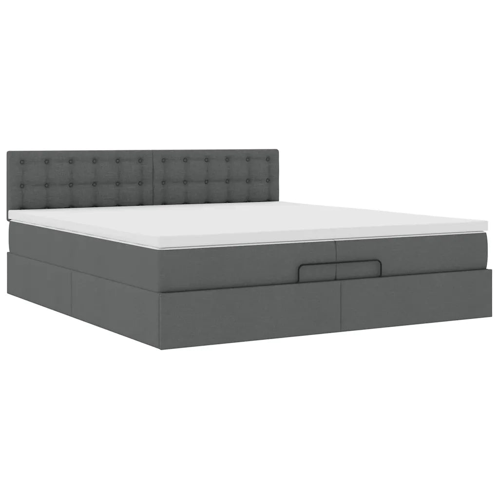 Struttura Letto Pouf con Materassi 200x200 cm in Tessuto 3312500