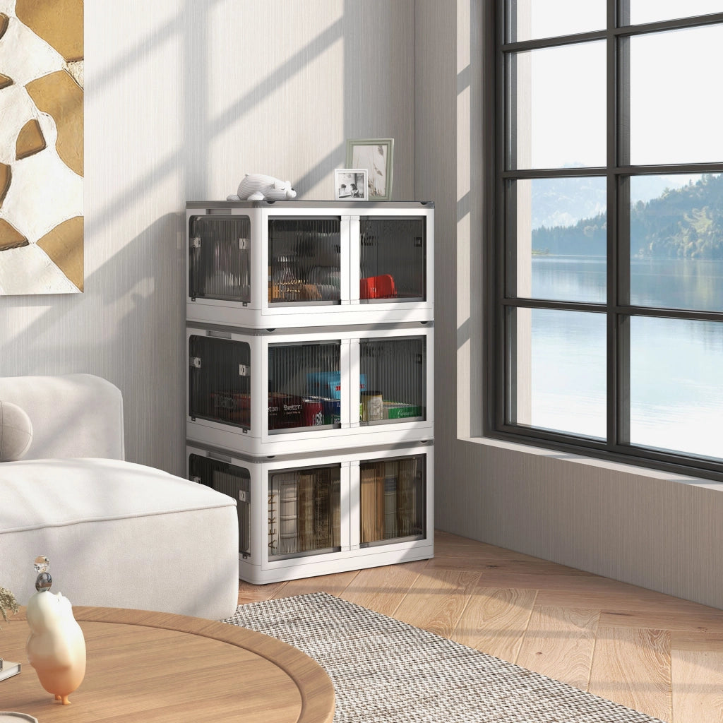 Contenitore Pluriuso Plastica 69L ¨C zephmum ¨C Bianco 4 Ruote