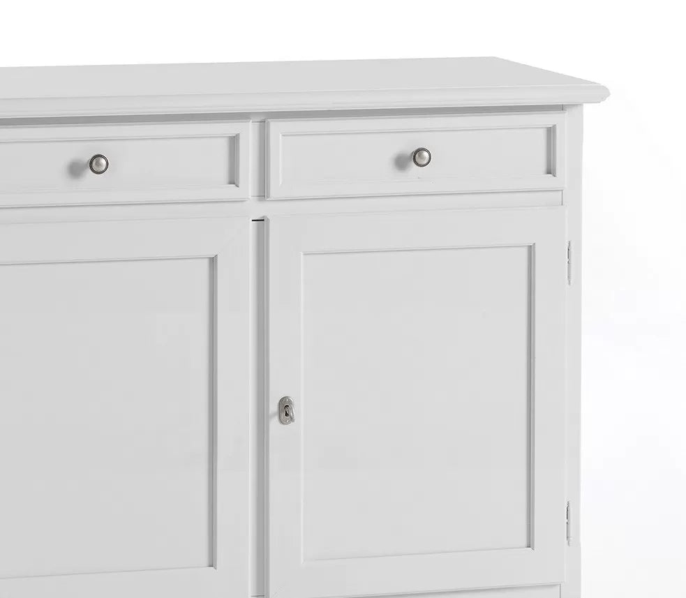 Cristalliera classica in legno 4 porte bianco sporco 203x42x203 - Mobili 2G