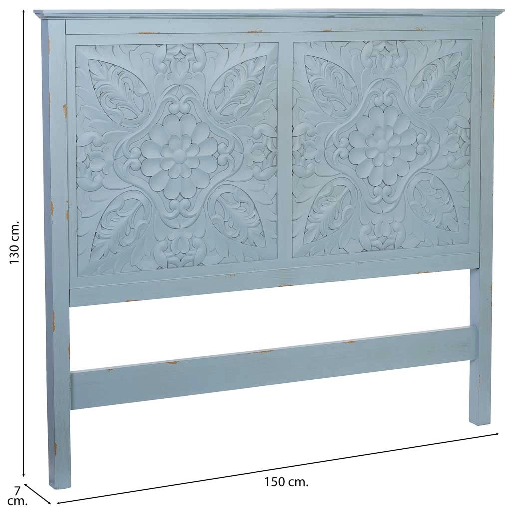 Testiera in legno blu 150x7x130h cm