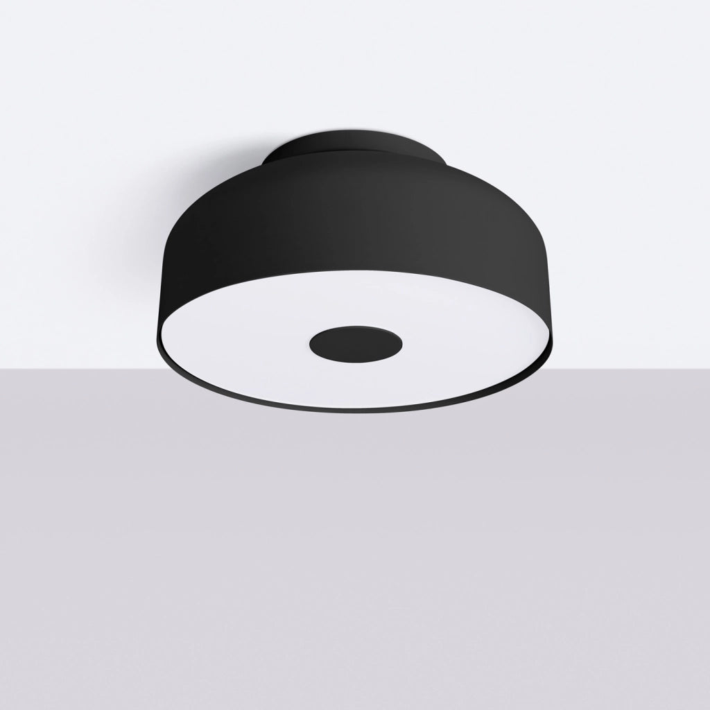 Lampada da soffitto OMIQ Crimson in acciaio nero PVC 4x15W E27 moderna rotonda