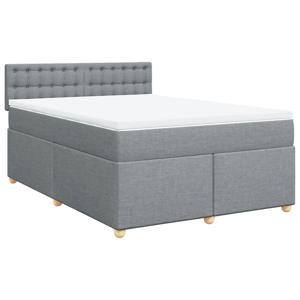 Giroletto a Molle con Materasso Grigio Chiaro160x200 cm Tessuto