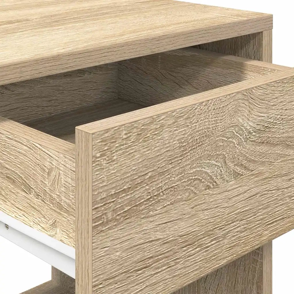 Set di 2 Comodini | Armadio da Notte | Mobiletto da notte con Cassetto Rovere Sonoma 35x34x66,5 cm