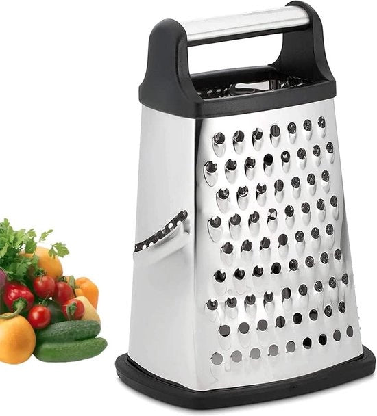 Raspante 4 facce in acciaio inossidabile, raspante per cucina per raspare grosso e fine, per frutta, verdura, carote, formaggio, resistente alla lavastoviglie.