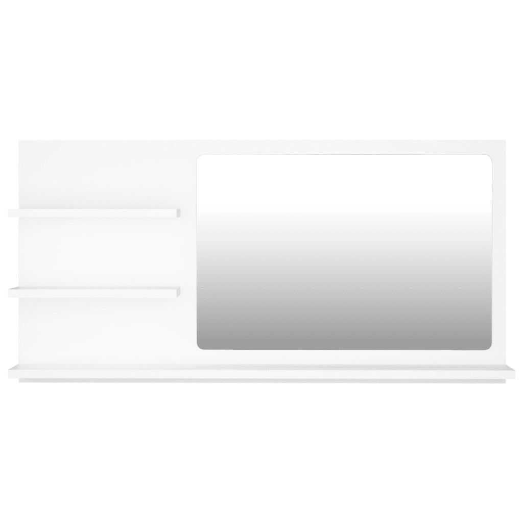 Specchio da Bagno-Specchio per Bagno Bianco 90x10,5x45 cm in Legno Multistrato