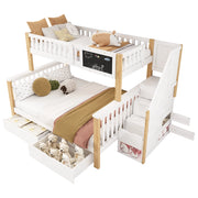 Letto a Castello 90x200 cm e 140x200 cm; 2 Posti - Lavagna; Cassetti - in Legno