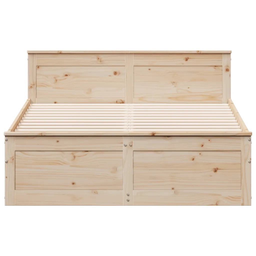 Letto senza Materasso con Testiera 160x200 cm in Legno di Pino 3308759