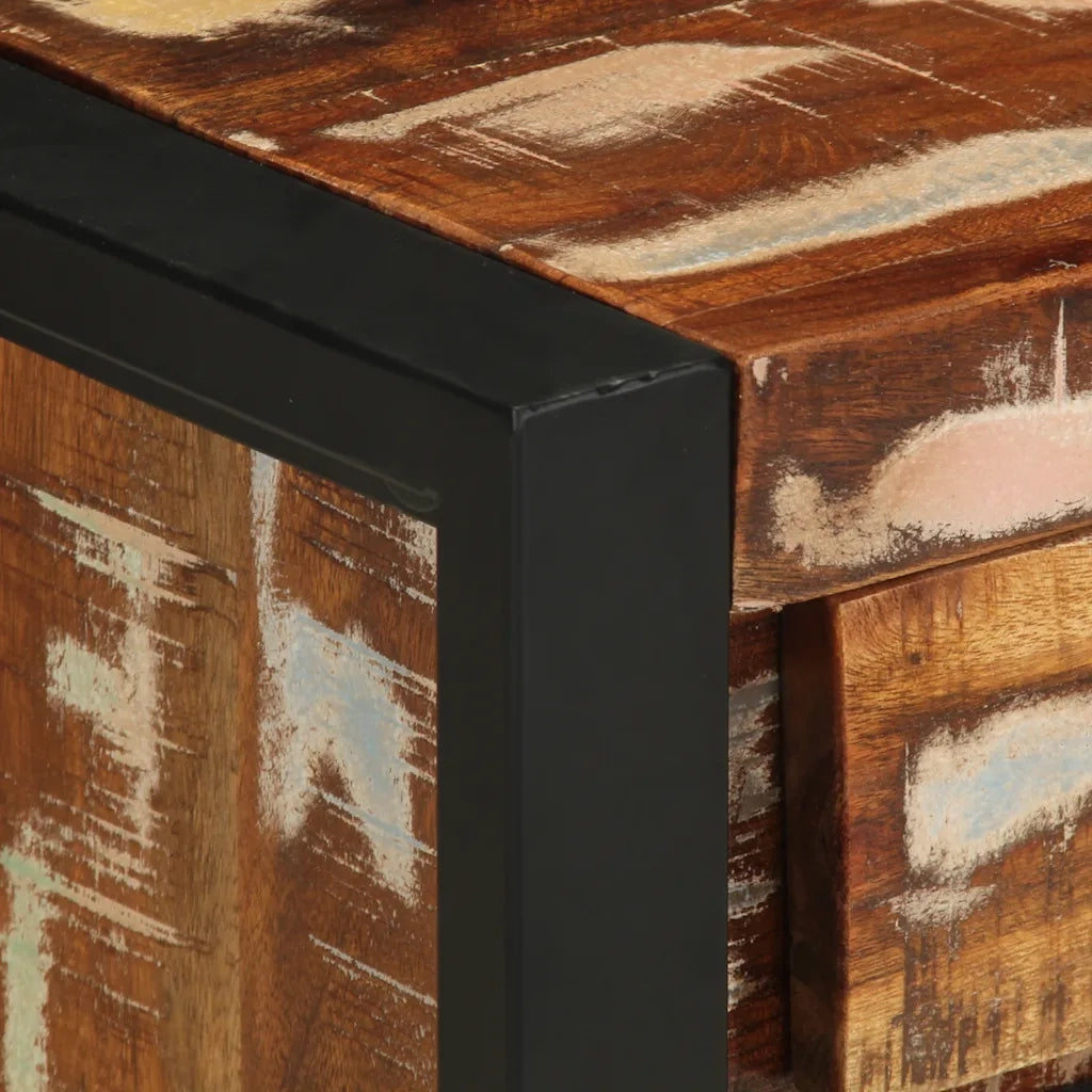 vidaXL Comodino Multicolore 40x30x50 cm in Legno Massello Recupero