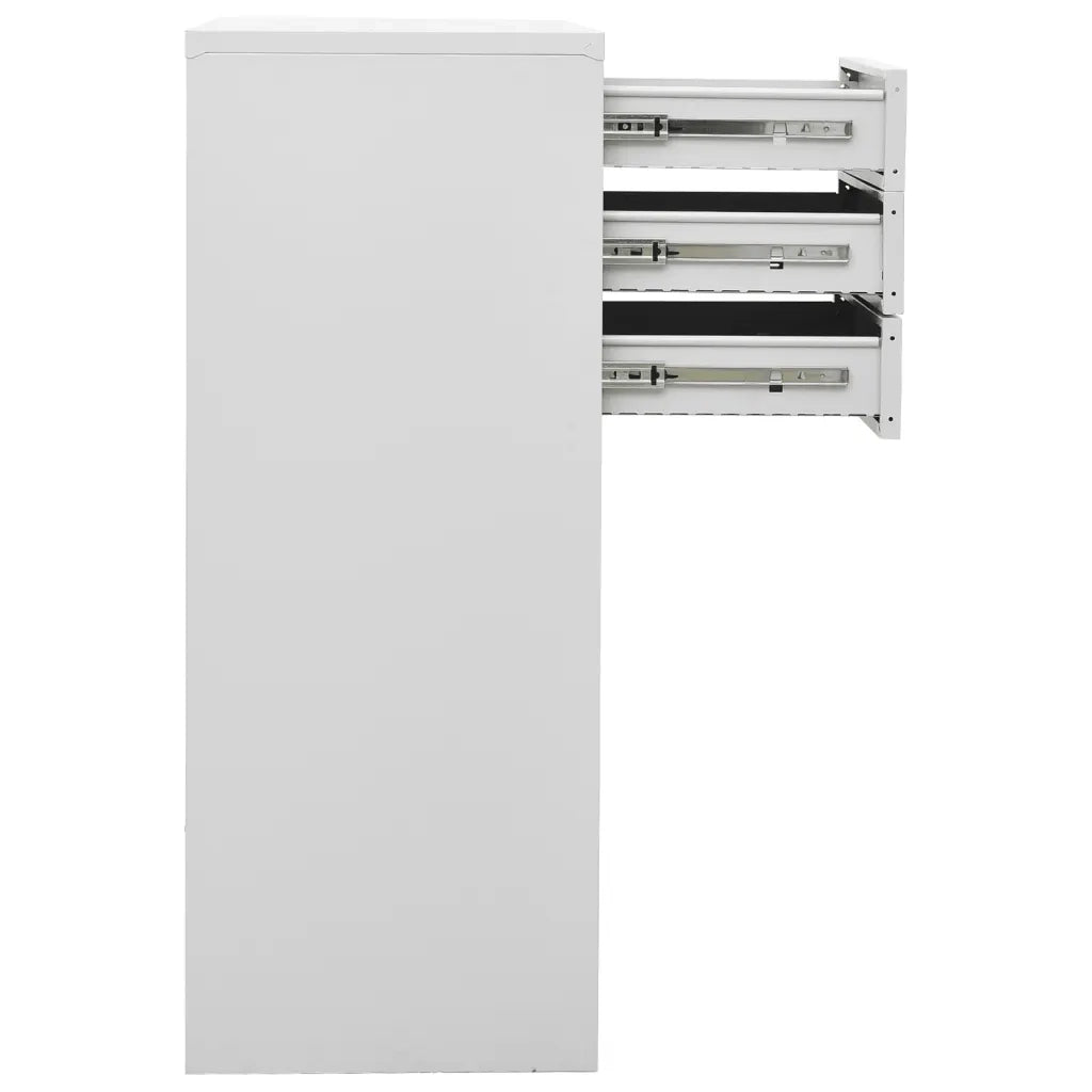 Armadio per Ufficio Grigio Chiaro 90x40x102 cm in Acciaio 336406