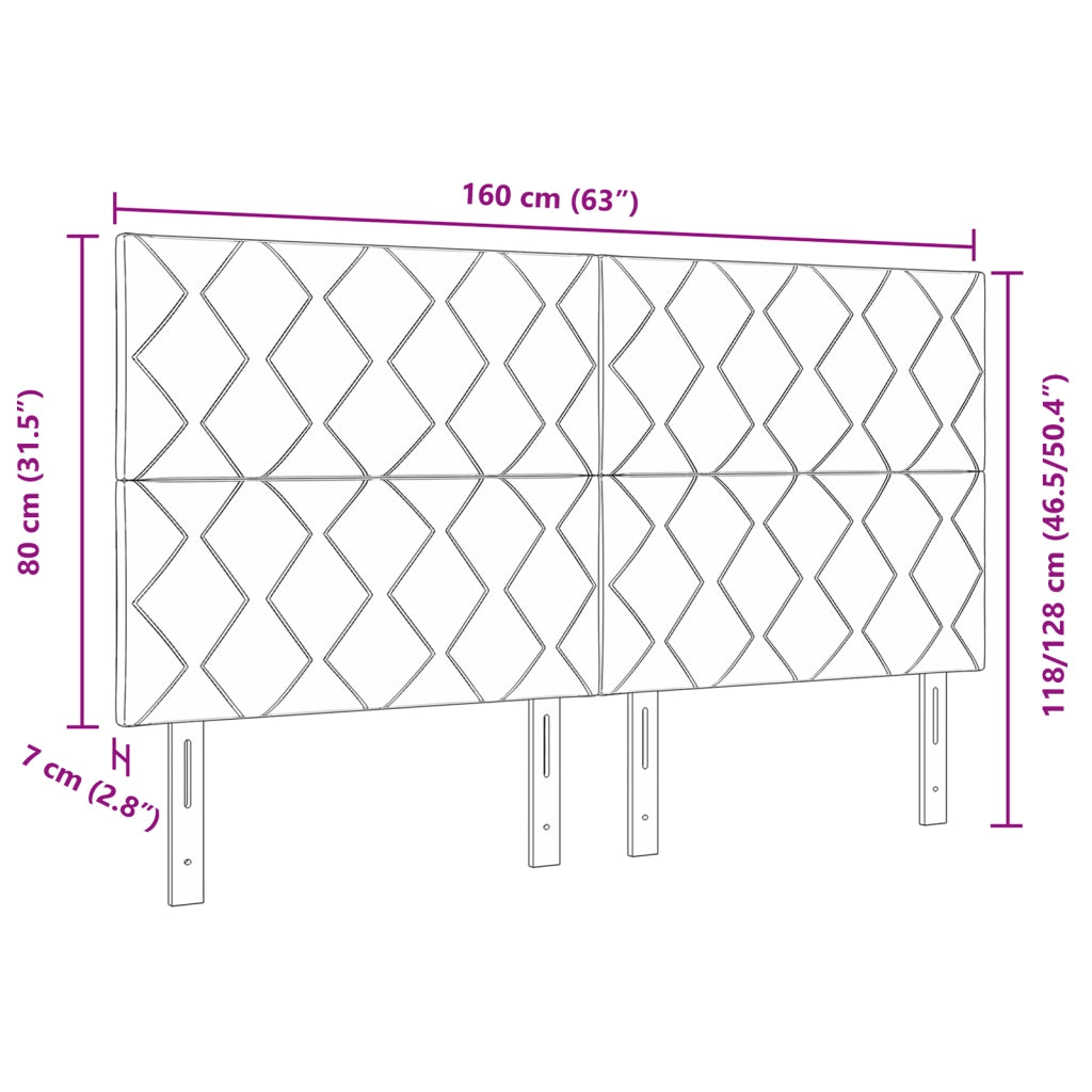 Testata Design Blocchi di Diamante Grigio Chiaro 160 cm Tessuto