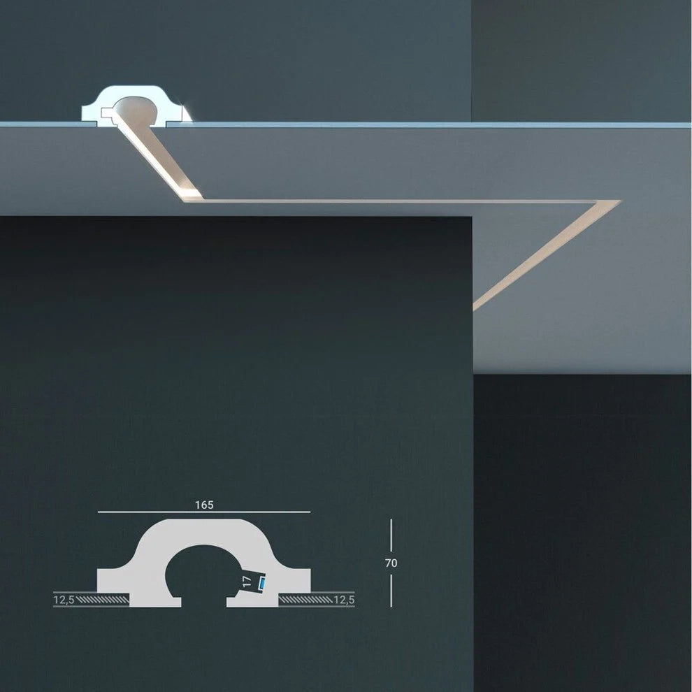 a barra *** STOCK *** Pacco da 6 barre di cornice XPS a soffitto Con alloggio LED 165X70x1150 KD120