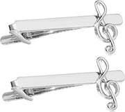 Stropdasklem per Uomo - Chiusura per Fili per Matrimoni & Eventi di Lavoro, Acciaio Inox con Bloccaggio di Sicurezza, Design Compattabile 6 cm (Argento)