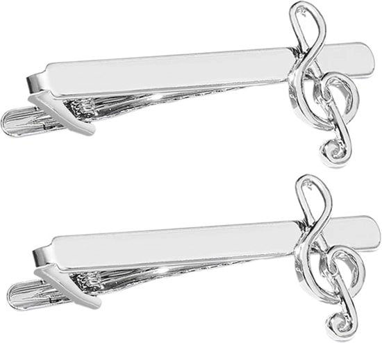 Stropdasklem per Uomo - Chiusura per Fili per Matrimoni & Eventi di Lavoro, Acciaio Inox con Bloccaggio di Sicurezza, Design Compattabile 6 cm (Argento)