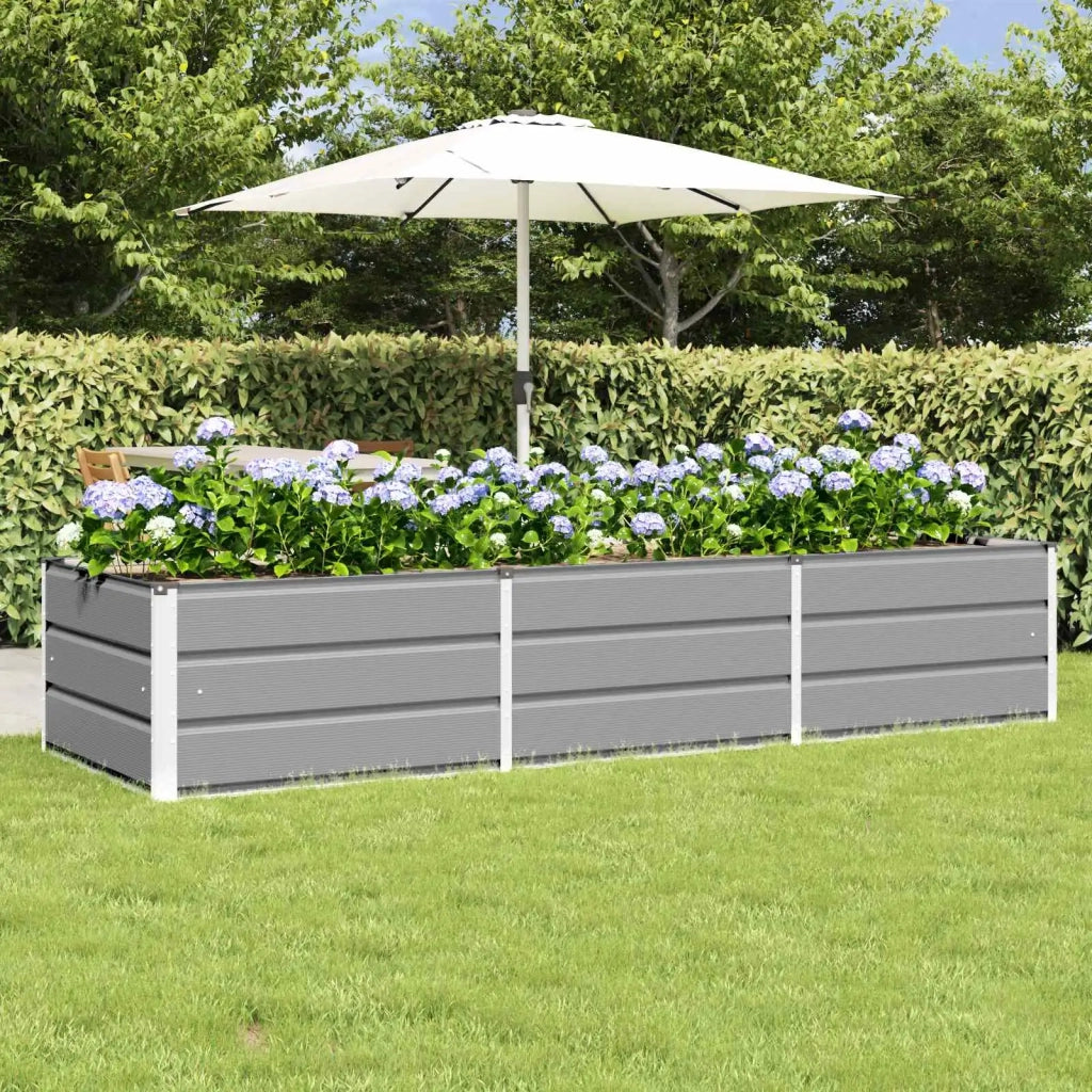 Fioriera Grigio chiaro 240 x 80 x 45 cm Acciaio 42018142