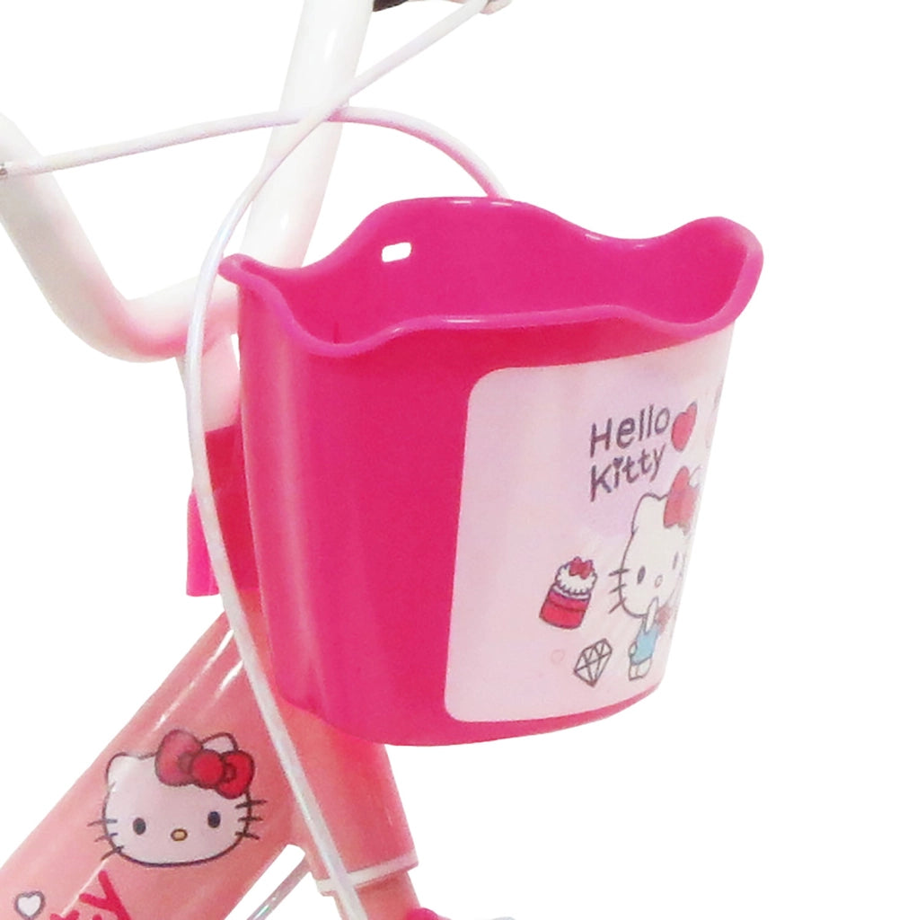 Bicicletta per Bambine 14" Hello Kitty Freni Caliper e Stabilizzatori in Acciaio Hi-Ten Rosa