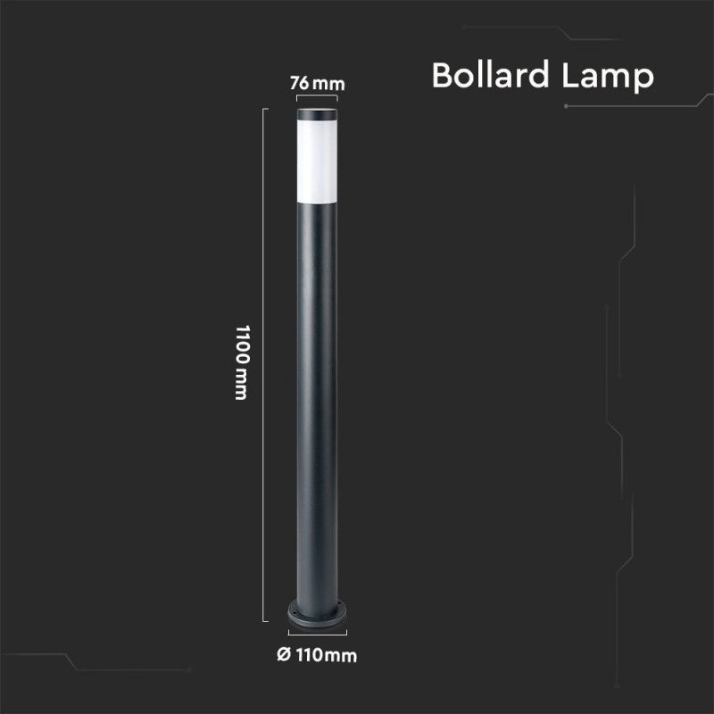 Lampioncino Piantana LED da Giardino 110cm con Portalampada E27 (max 60W) in Acciaio Inossidabile Grigio IP44 SKU 8963
