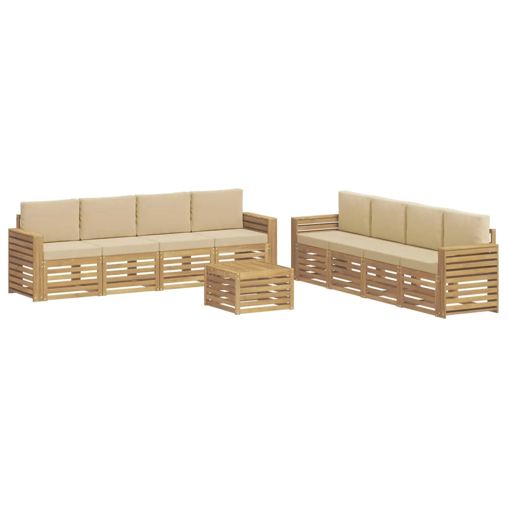 Set divani 9 pcs Bianco e Beige 59 x 59 x 37 cm Poliestere 3391603
