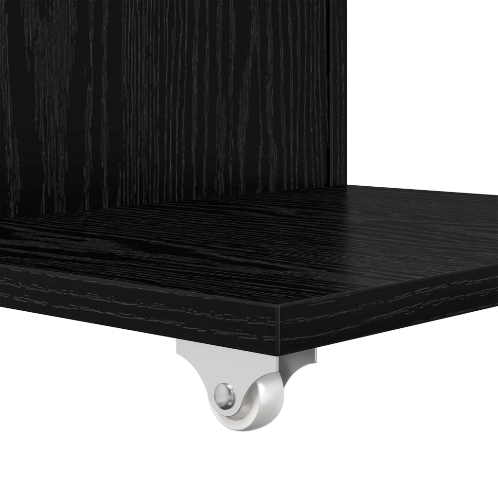 Tavolo laterale con ruota Rovere Nero 40 x 35 x 60 cm 8000373