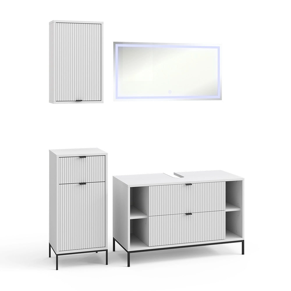 Vicco Set di mobili da bagno Bianco 4 parti