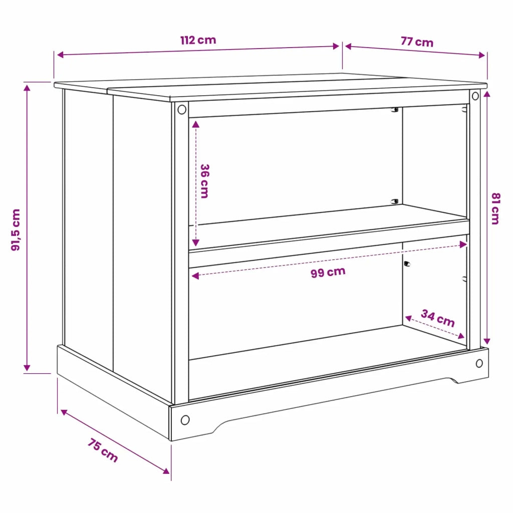 Carrello da Cucina 2 pcs Cera di Miele 112 x 77 x 91,5 cm 3425380